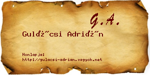 Gulácsi Adrián névjegykártya